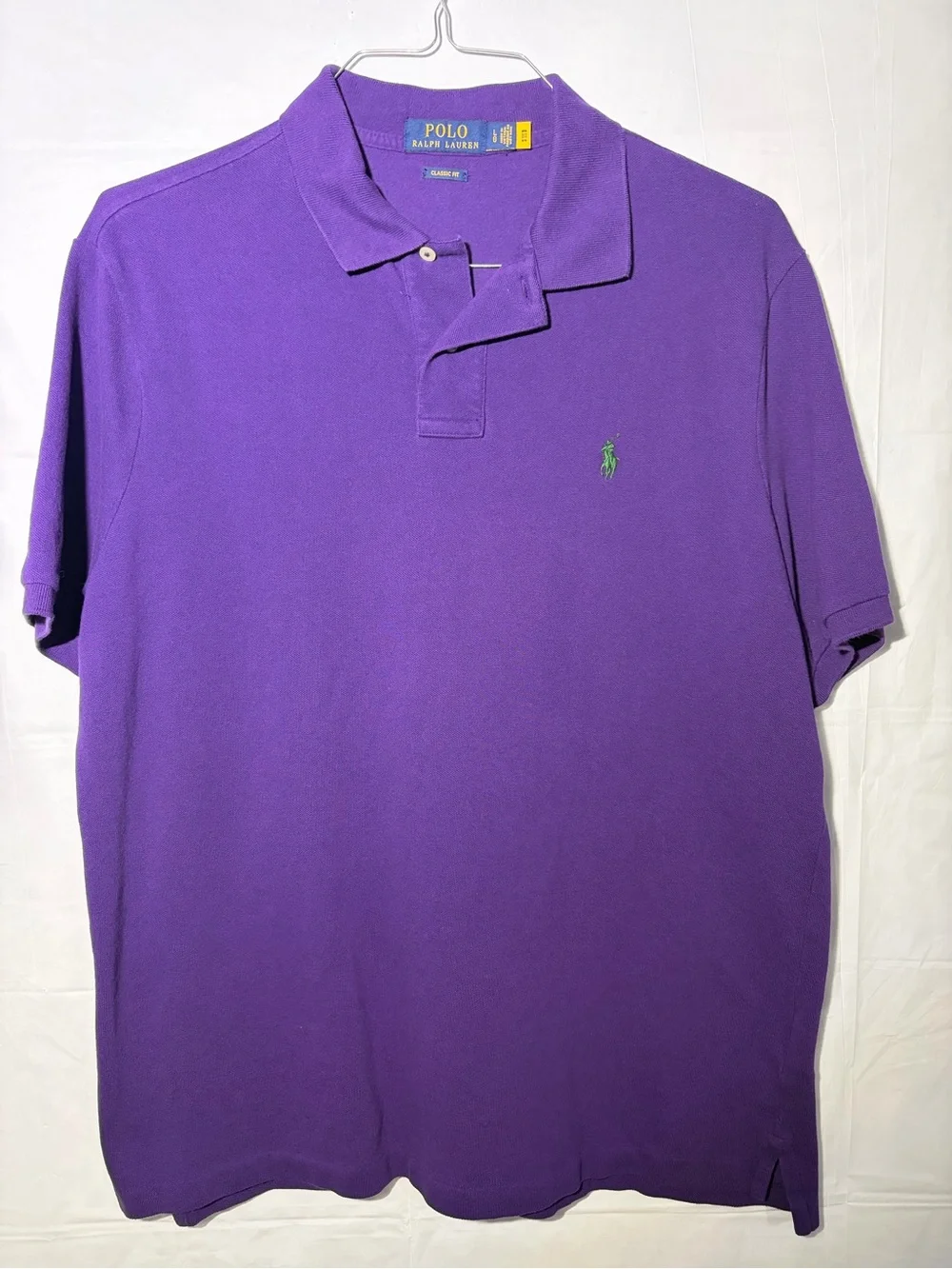 Ralph Lauren Purple Polo Shirt with Green Pony Logo